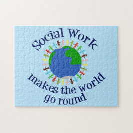 Inspirational Social Work World Quote Blue Legpuzzel