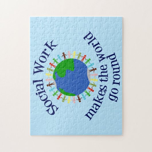 Inspirational Social Work World Quote Blue Legpuzzel (Verticaal)