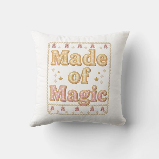 Inspirational Sparkly "Made of Magic" Kussen (Achterkant)