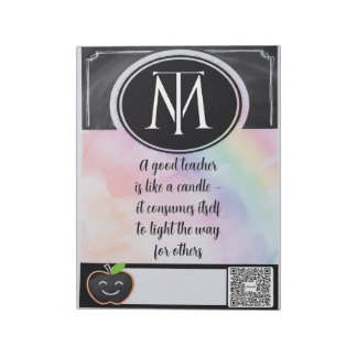 Inspirational Teacher QR Notepad Notitieblok