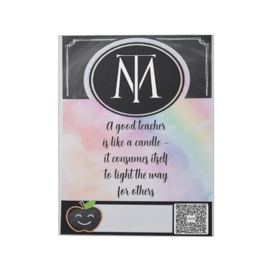 Inspirational Teacher QR Notepad Notitieblok (Linkerzijde)