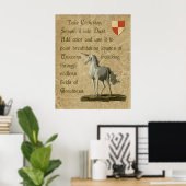 Inspirational Unicorn Quote Antique Parchment Poster (Thuiskantoor)