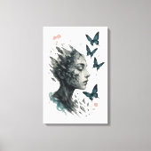 Inspirational Wall Art | Butterfly Transformation Canvas Afdruk (Voorkant)