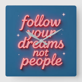 Inspirational Wall Clock Vierkante Klok