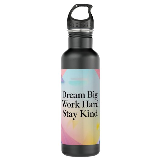 Inspirational Water Bottle – "Dream Big" Motivatio Waterfles (Voorkant)
