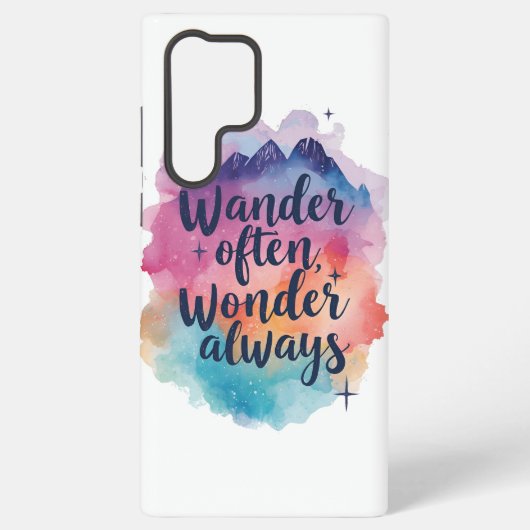 Inspirational Watercolor Wanderlust Message Samsung Galaxy Hoesje (Achterkant)