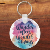 Inspirational Watercolor Wanderlust Message Sleutelhanger (Voorkant)