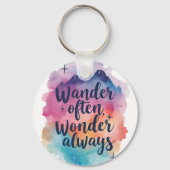 Inspirational Watercolor Wanderlust Message Sleutelhanger (Achterkant)