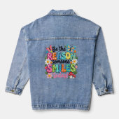Inspirational Women’s Denim Jacket – Empowering Qu (Achterkant)
