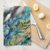 Inspirational Words about Whales Theedoek (Quarter Fold)