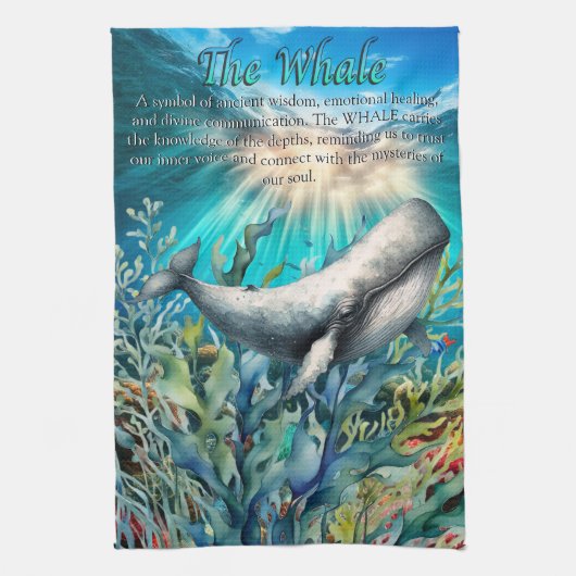 Inspirational Words about Whales Theedoek (Verticaal)