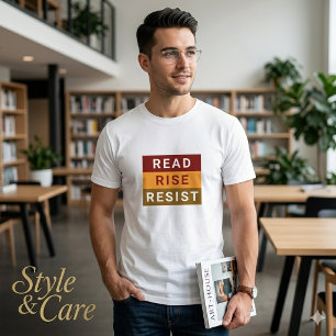 Inspire Actie Lees Opstaan Weersta Tee voor Mannen T-shirt
