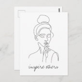 Inspire andere prachtige Woman Art-tekst Briefkaart (Voorkant / Achterkant)