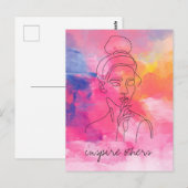 Inspire andere prachtige Woman Art-tekst Briefkaart (Voorkant / Achterkant)