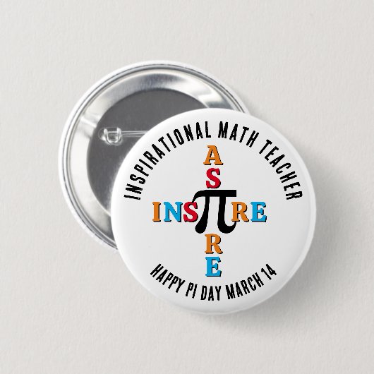 INSPIRE ASPIRE Wiskunde Leraar Happy Pi Day Button (Voorkant /achterkant)