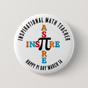 INSPIRE ASPIRE Wiskunde Leraar Happy Pi Day Button