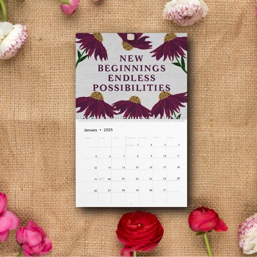 Inspire & Bloom 2025 Botanische|Motivatie quotes Kalender
