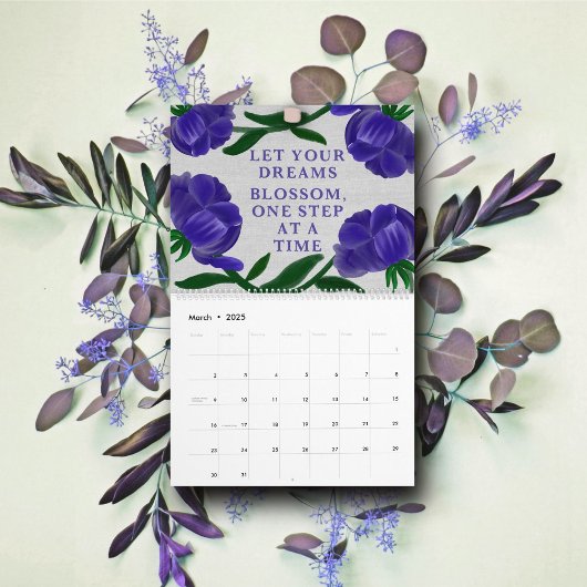 Inspire & Bloom 2025 Botanische|Motivatie quotes Kalender