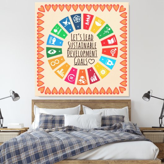 Inspire Change & Sustainability Goals Elegant Art Canvas Afdruk (Insitu (Slaapkamer))