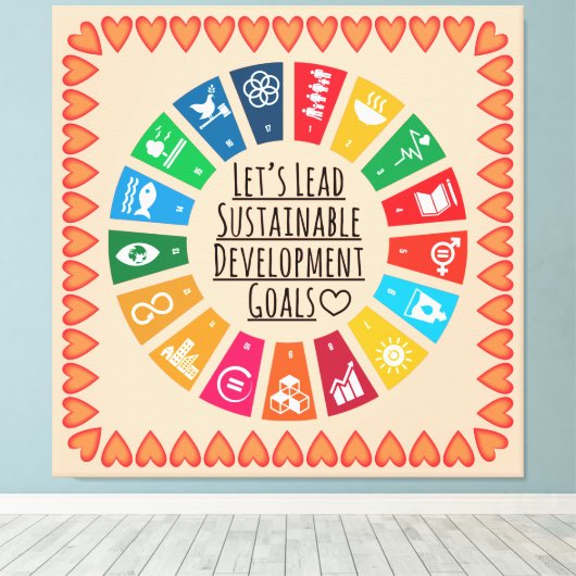 Inspire Change & Sustainability Goals Elegant Art Canvas Afdruk (Insitu (Houten vloer))