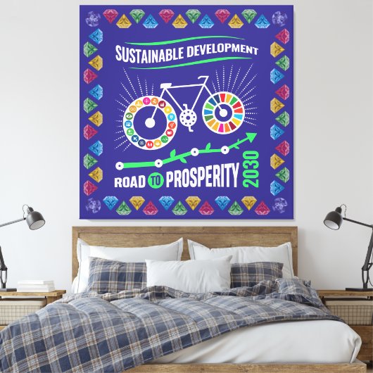 Inspire Change & Sustainability Goals Elegant Art Canvas Afdruk (Insitu (Slaapkamer))