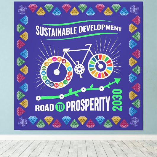 Inspire Change & Sustainability Goals Elegant Art Canvas Afdruk (Insitu (Houten vloer))