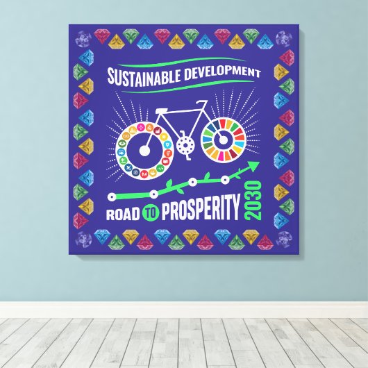 Inspire Change & Sustainability Goals Elegant Art Canvas Afdruk (Insitu (Houten vloer))
