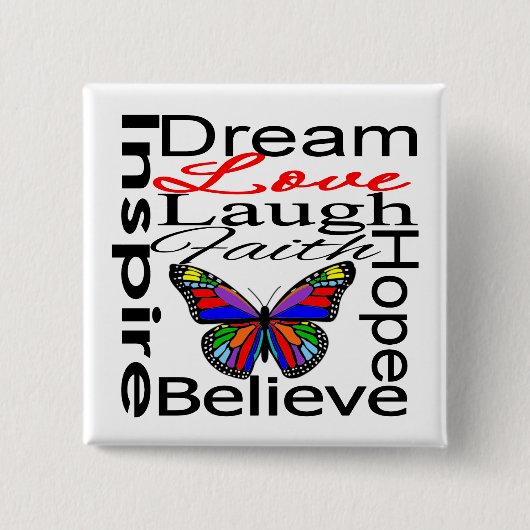 Inspire Collage Vierkante Button 5,1 Cm (Voorkant)