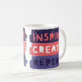 Inspire Create Repeat Mug – Motivational Artistic  Koffiemok (Voorkant rechts)