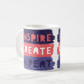 Inspire Create Repeat Mug – Motivational Artistic  Koffiemok (Voorkant links)