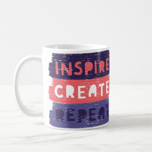 Inspire Create Repeat Mug – Motivational Artistic  Koffiemok (Links)