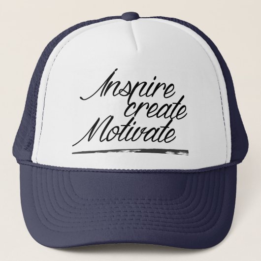 Inspire, creëer, motiveer trucker hoed pet (Voorkant)