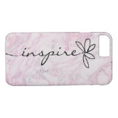 Inspire Daisy-design op roze marmer Case-Mate iPhone Case (Achterkant (Horizontaal))