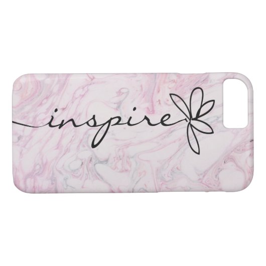 Inspire Daisy-design op roze marmer Case-Mate iPhone Case (Achterkant (Horizontaal))