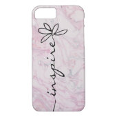 Inspire Daisy-design op roze marmer Case-Mate iPhone Case (Achterkant)