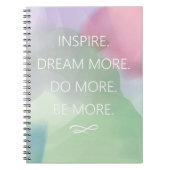 Inspire Dream Quote Abstracte Waterverf Notitieboek (Voorkant)
