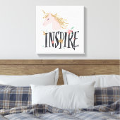 Inspire | Gold Mane Unicorn Canvas Afdruk (Insitu (Slaapkamer))