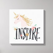 Inspire | Gold Mane Unicorn Canvas Afdruk (Voorkant)