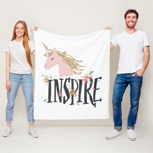 Inspire | Gold Mane Unicorn Fleece Deken (In situ)