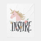 Inspire | Gold Mane Unicorn Fleece Deken (Voorkant)
