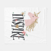 Inspire | Gold Mane Unicorn Fleece Deken (Voorkant (Horizontaal))
