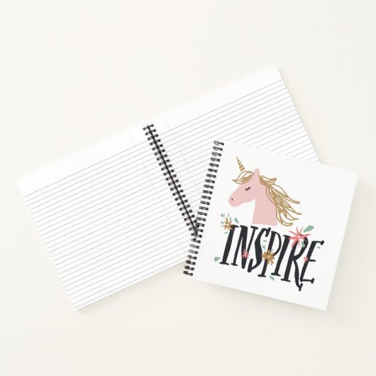 Inspire | Gold Mane Unicorn Notitieboek (Binnen)
