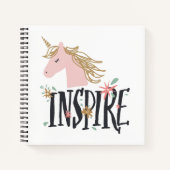 Inspire | Gold Mane Unicorn Notitieboek (Voorkant)