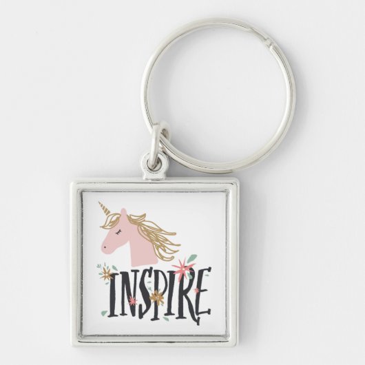 Inspire | Gold Mane Unicorn Sleutelhanger (Voorkant)