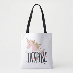 Inspire Gold Mane Unicorn Tote Bag