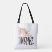 Inspire | Gold Mane Unicorn Tote Bag (Achterkant)