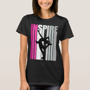 Inspire ijsschaatsen, vogeldag-ijs Schaatsen danse T-shirt