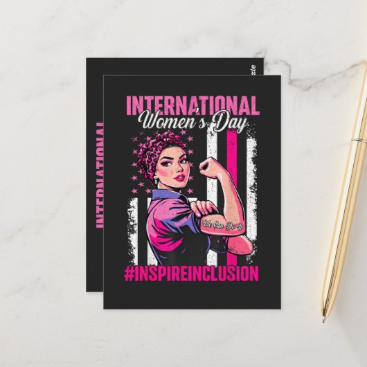 Inspire Inclusie 8 Maart Internationaal Briefkaart (Voorkant / Achterkant in situ)
