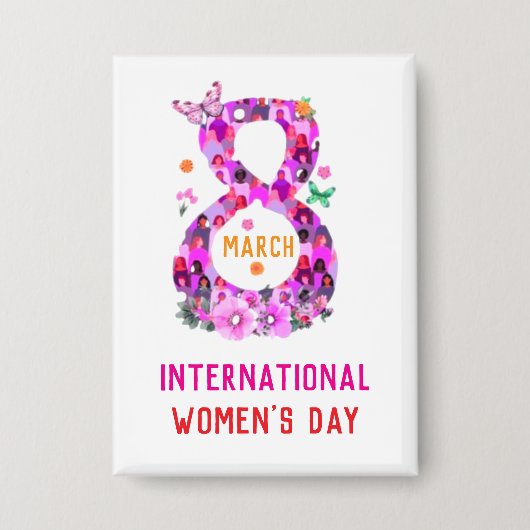 Inspire Inclusion International Women's 8 maart Button (Voorkant)