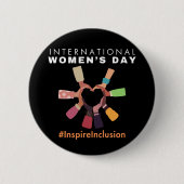 Inspire Inclusion Internationale Vrouwendag Ronde Button 5,7 Cm (Voorkant)